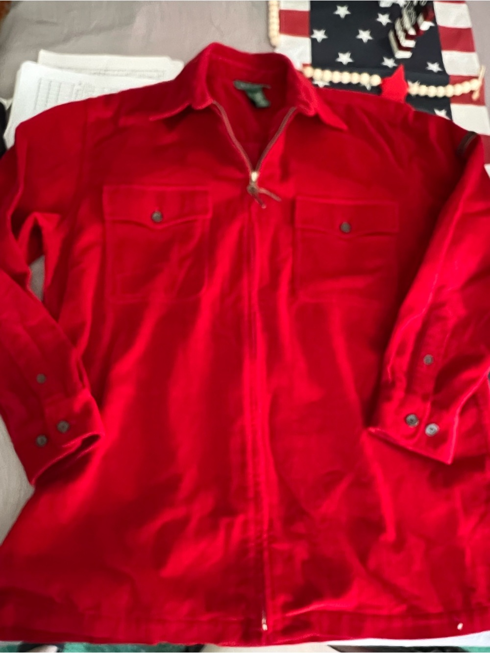 Women’s M Lauren Ralph Lauren Red Corduroy Jacket / Shirt